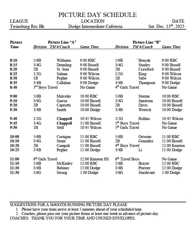 2025 Picture Day